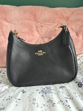 Coach Teri Hobo Bag in Black/Gold
